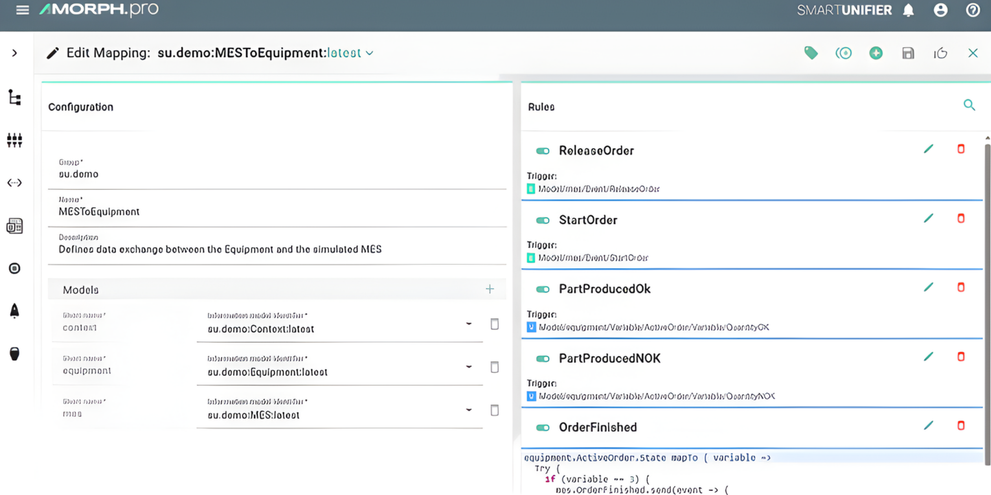 This no-code approach drastically reduces engineering effort and enables domain experts to build contextualization logic themselves.